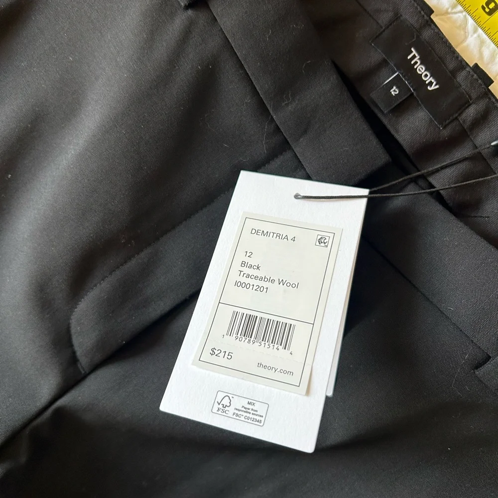 Theory Black Wool Demitria 4 Pants - Picture 2 of 7